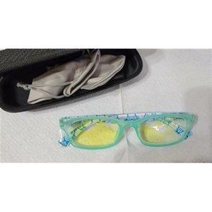 CessBlue Aqua Rectangle Blue Light 2.0 Reading Nerd Glasses Readers 84318